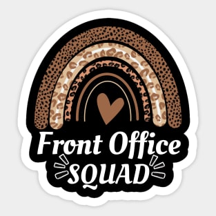 Front Office Squad Rainbow Leopard Administrative Assistant Sticker